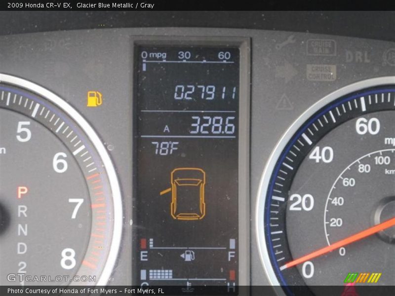 Glacier Blue Metallic / Gray 2009 Honda CR-V EX