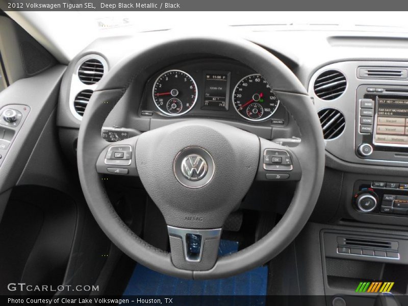 Deep Black Metallic / Black 2012 Volkswagen Tiguan SEL