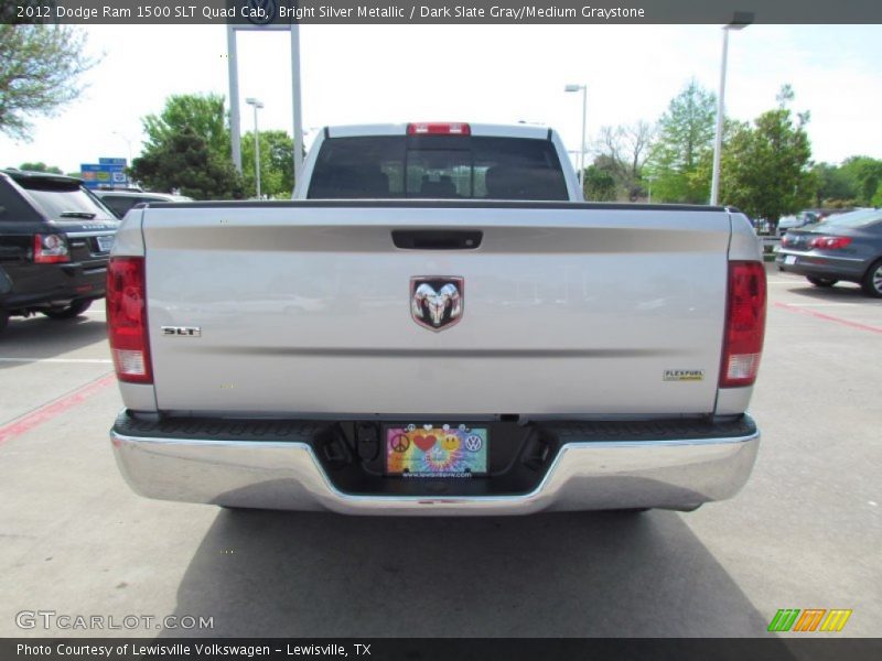 Bright Silver Metallic / Dark Slate Gray/Medium Graystone 2012 Dodge Ram 1500 SLT Quad Cab