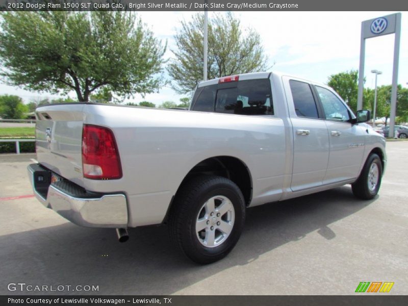 Bright Silver Metallic / Dark Slate Gray/Medium Graystone 2012 Dodge Ram 1500 SLT Quad Cab