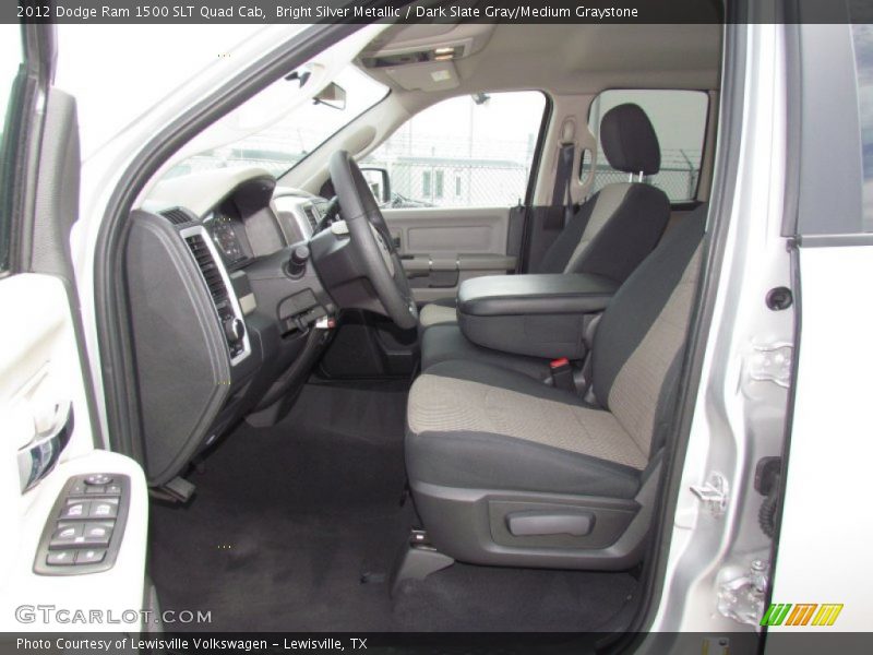 Bright Silver Metallic / Dark Slate Gray/Medium Graystone 2012 Dodge Ram 1500 SLT Quad Cab