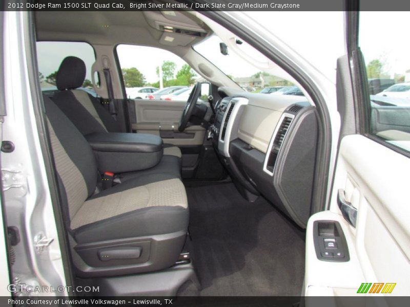 Bright Silver Metallic / Dark Slate Gray/Medium Graystone 2012 Dodge Ram 1500 SLT Quad Cab