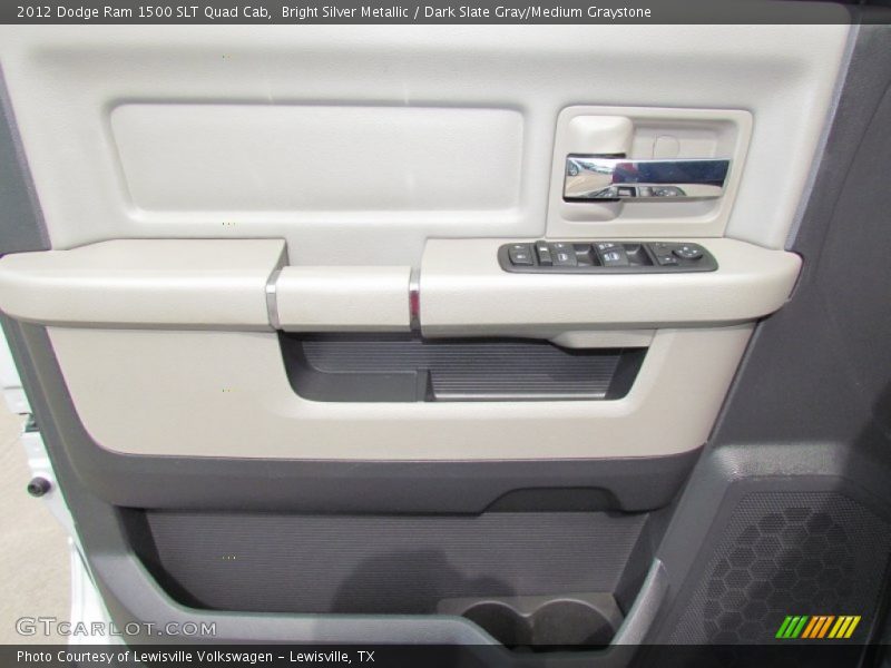 Bright Silver Metallic / Dark Slate Gray/Medium Graystone 2012 Dodge Ram 1500 SLT Quad Cab