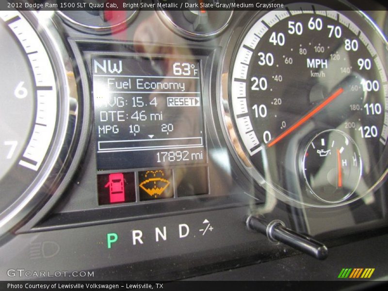 Bright Silver Metallic / Dark Slate Gray/Medium Graystone 2012 Dodge Ram 1500 SLT Quad Cab