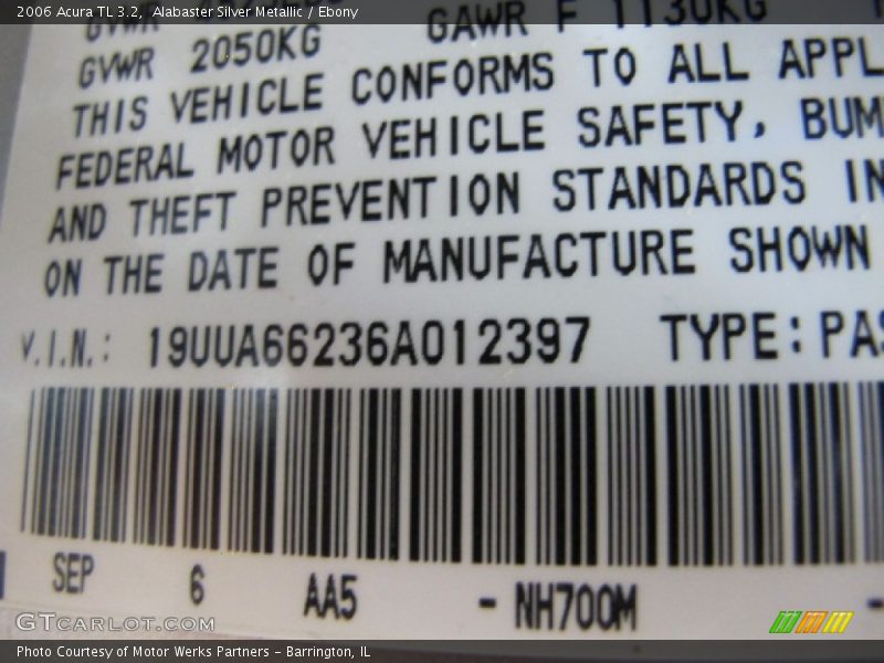 NH700M - 2006 Acura TL 3.2