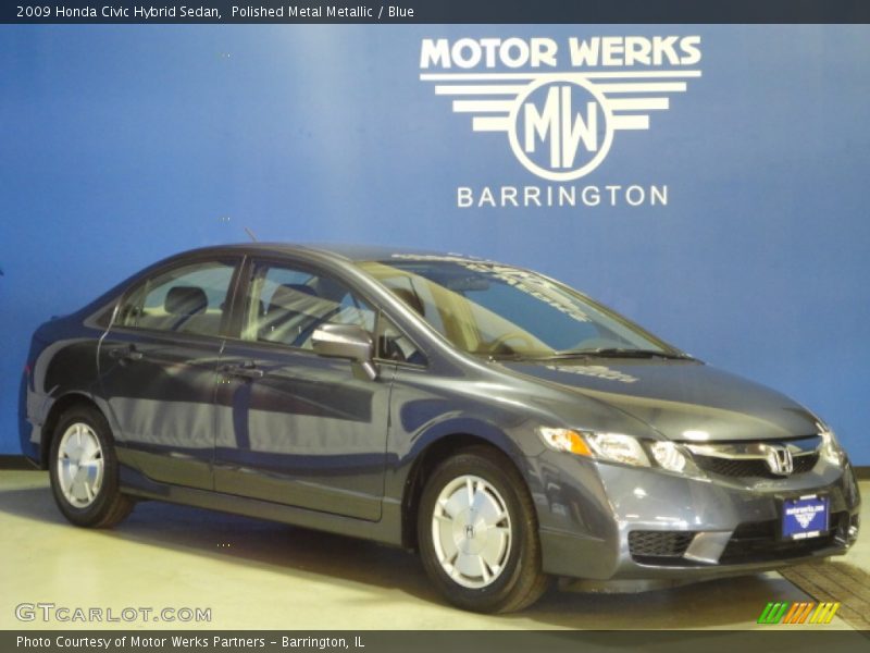 Polished Metal Metallic / Blue 2009 Honda Civic Hybrid Sedan