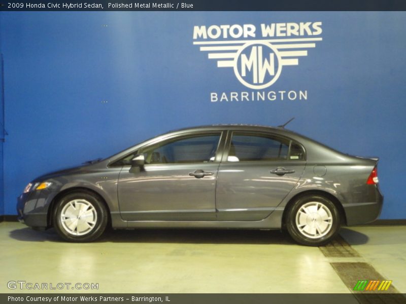 Polished Metal Metallic / Blue 2009 Honda Civic Hybrid Sedan