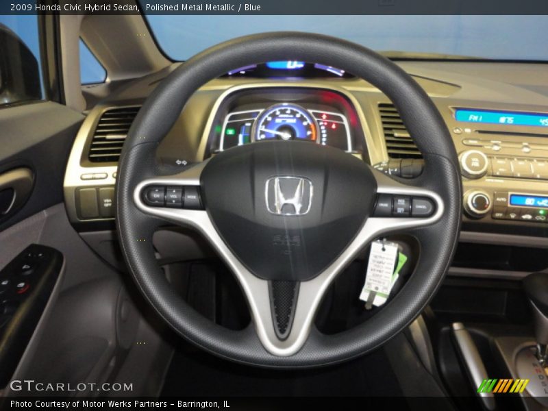 Polished Metal Metallic / Blue 2009 Honda Civic Hybrid Sedan