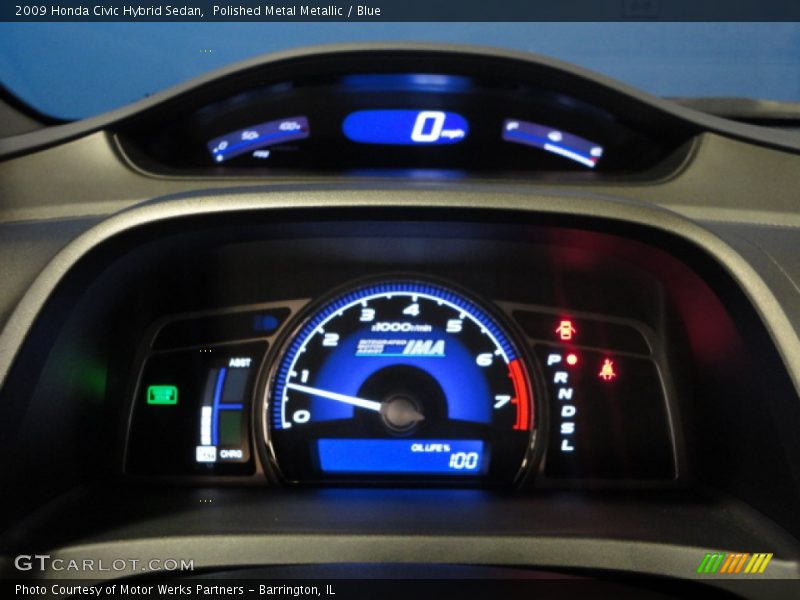 Polished Metal Metallic / Blue 2009 Honda Civic Hybrid Sedan