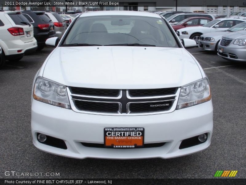 Stone White / Black/Light Frost Beige 2011 Dodge Avenger Lux