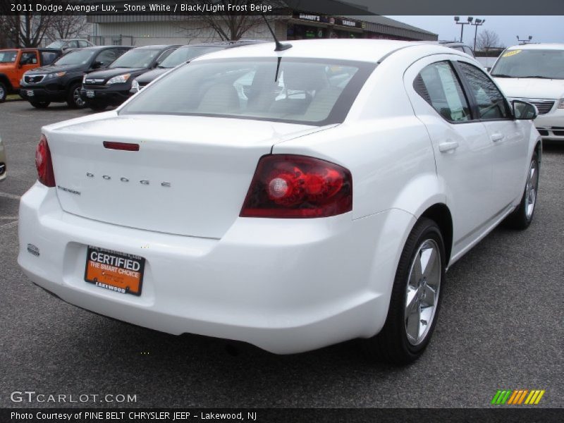 Stone White / Black/Light Frost Beige 2011 Dodge Avenger Lux