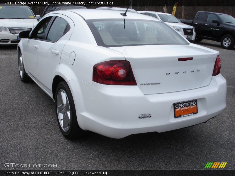 Stone White / Black/Light Frost Beige 2011 Dodge Avenger Lux