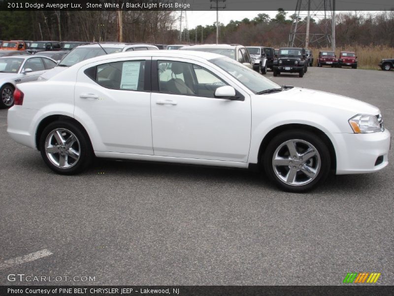 Stone White / Black/Light Frost Beige 2011 Dodge Avenger Lux