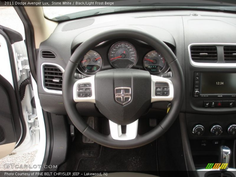Stone White / Black/Light Frost Beige 2011 Dodge Avenger Lux