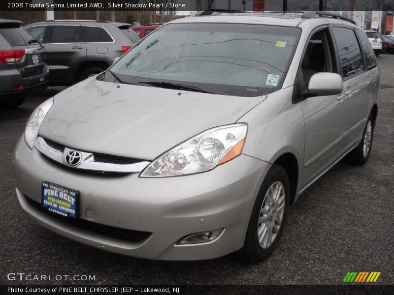 Silver Shadow Pearl / Stone 2008 Toyota Sienna Limited AWD