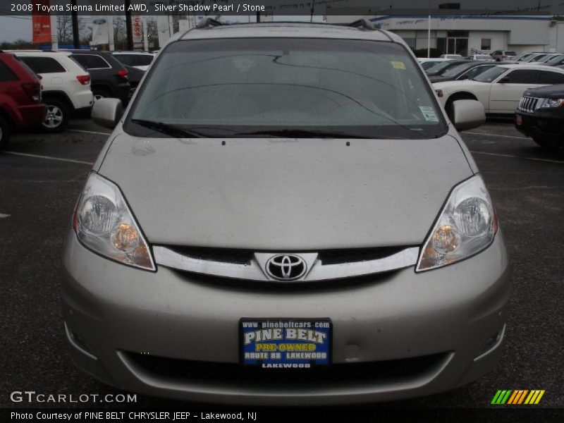 Silver Shadow Pearl / Stone 2008 Toyota Sienna Limited AWD