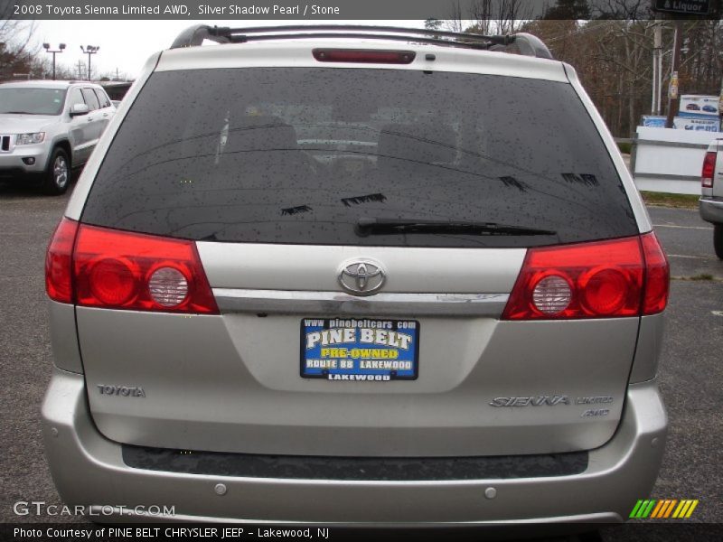 Silver Shadow Pearl / Stone 2008 Toyota Sienna Limited AWD