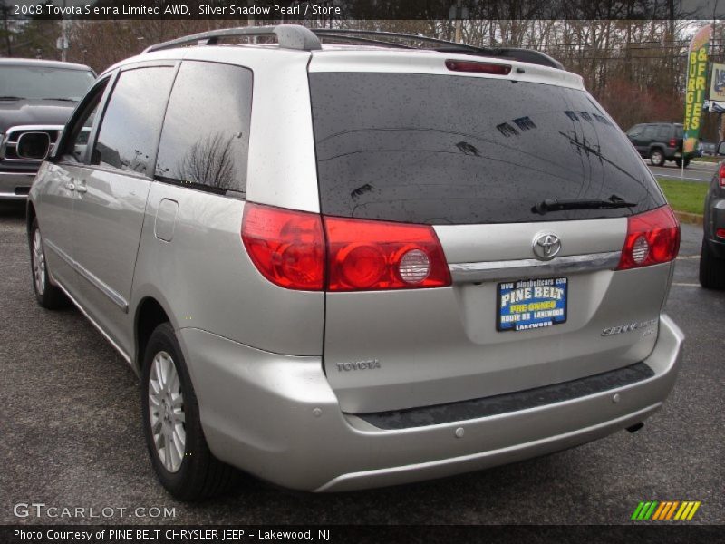 Silver Shadow Pearl / Stone 2008 Toyota Sienna Limited AWD