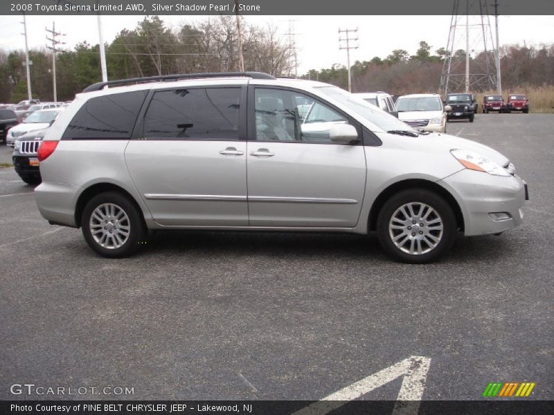 Silver Shadow Pearl / Stone 2008 Toyota Sienna Limited AWD