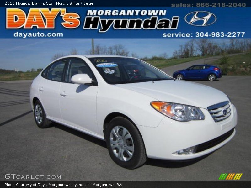 Nordic White / Beige 2010 Hyundai Elantra GLS