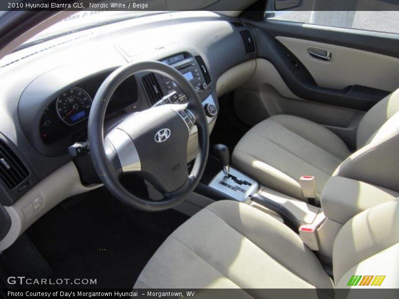Nordic White / Beige 2010 Hyundai Elantra GLS