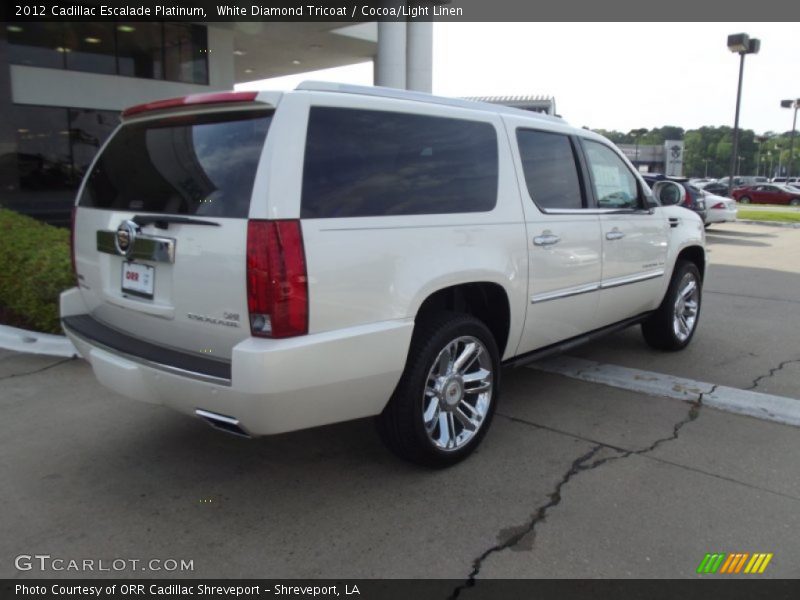 White Diamond Tricoat / Cocoa/Light Linen 2012 Cadillac Escalade Platinum