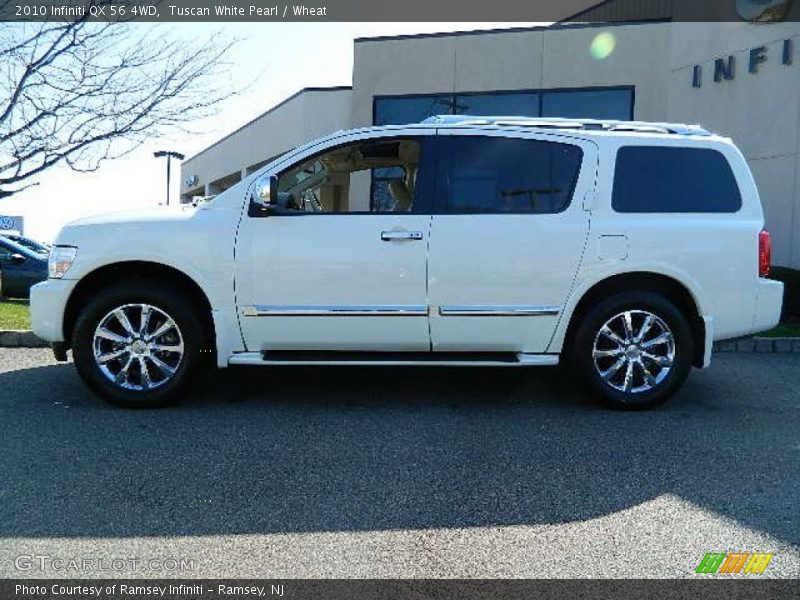 Tuscan White Pearl / Wheat 2010 Infiniti QX 56 4WD