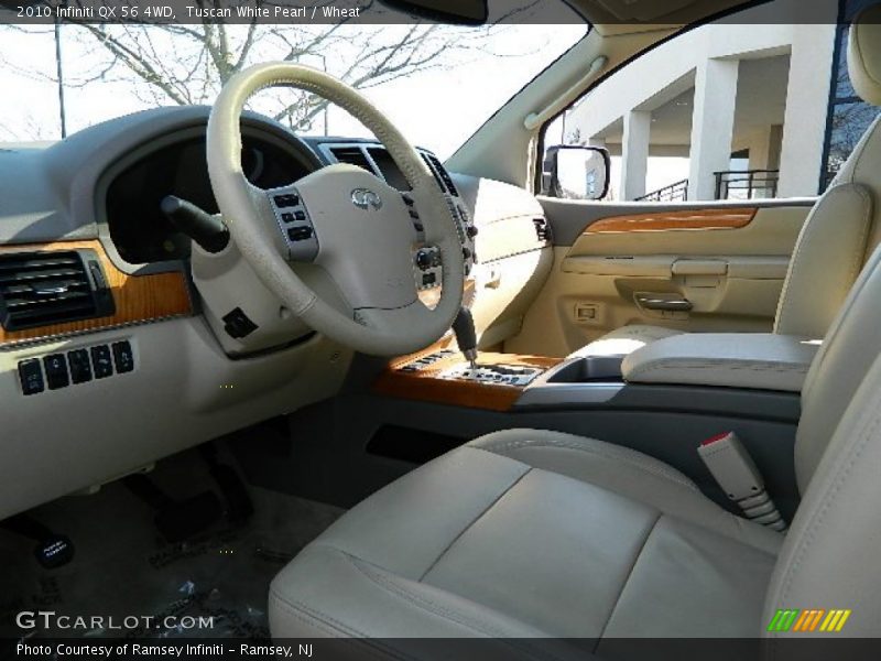 Tuscan White Pearl / Wheat 2010 Infiniti QX 56 4WD