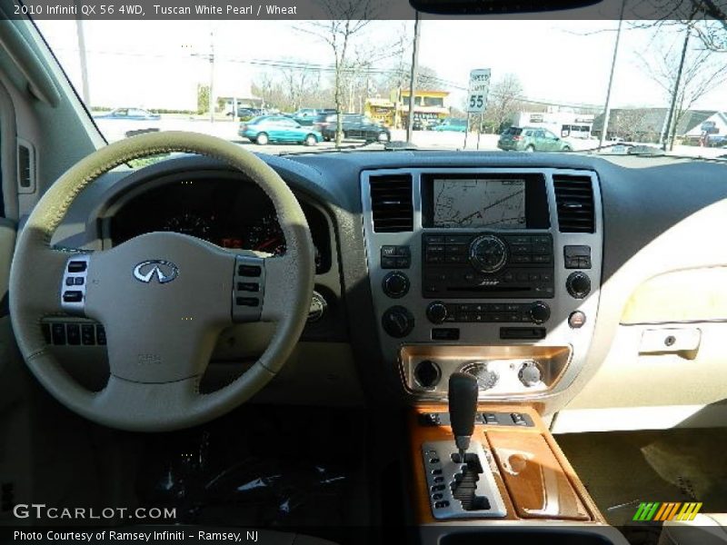 Tuscan White Pearl / Wheat 2010 Infiniti QX 56 4WD