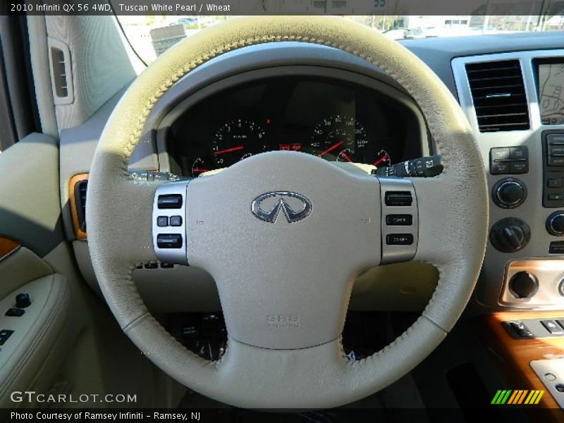 Tuscan White Pearl / Wheat 2010 Infiniti QX 56 4WD