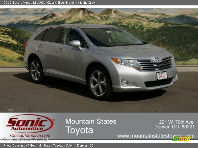 Classic Silver Metallic / Light Gray 2012 Toyota Venza LE AWD