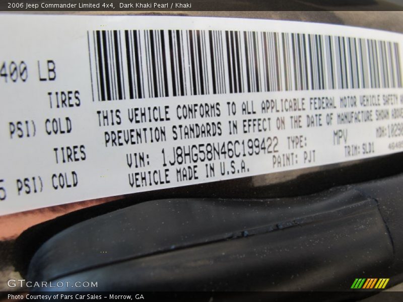 Dark Khaki Pearl / Khaki 2006 Jeep Commander Limited 4x4