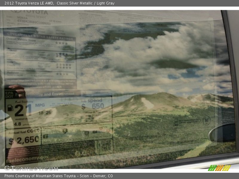 Classic Silver Metallic / Light Gray 2012 Toyota Venza LE AWD