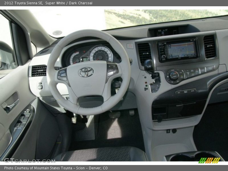 Super White / Dark Charcoal 2012 Toyota Sienna SE