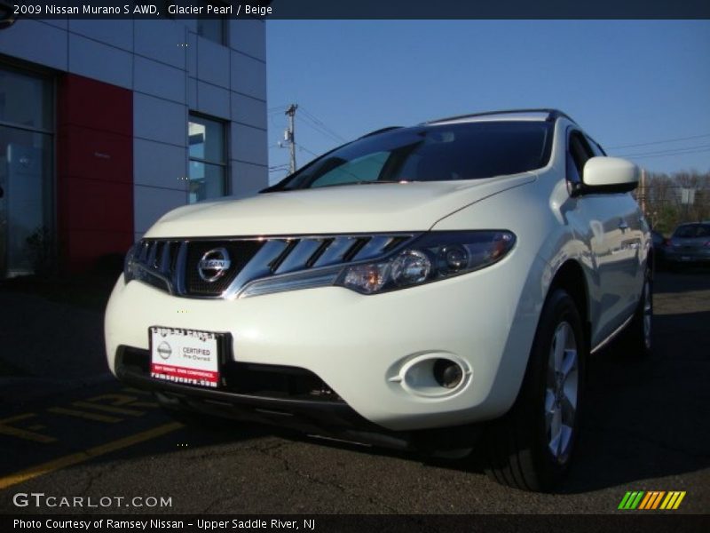 Glacier Pearl / Beige 2009 Nissan Murano S AWD