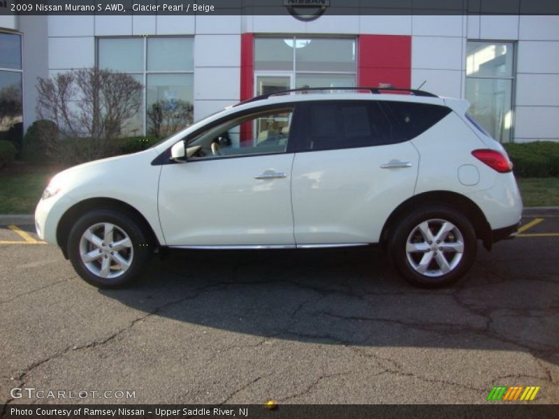 Glacier Pearl / Beige 2009 Nissan Murano S AWD