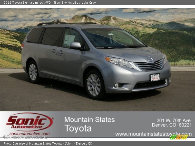 Silver Sky Metallic / Light Gray 2012 Toyota Sienna Limited AWD