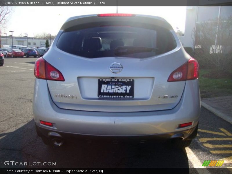 Brilliant Silver Metallic / Black 2009 Nissan Murano LE AWD