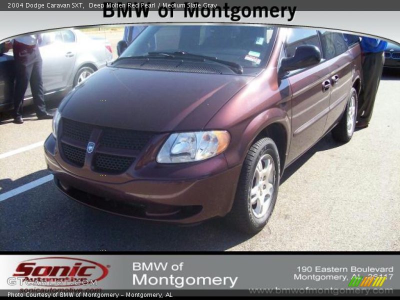 Deep Molten Red Pearl / Medium Slate Gray 2004 Dodge Caravan SXT