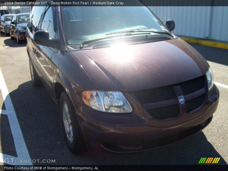 Deep Molten Red Pearl / Medium Slate Gray 2004 Dodge Caravan SXT