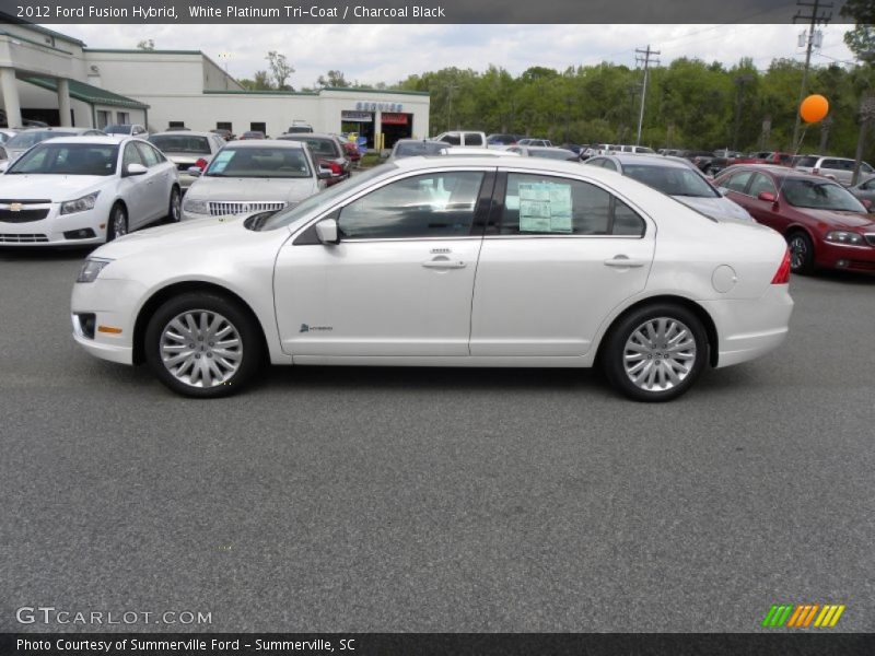 White Platinum Tri-Coat / Charcoal Black 2012 Ford Fusion Hybrid