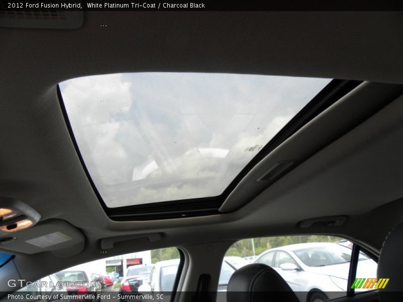 White Platinum Tri-Coat / Charcoal Black 2012 Ford Fusion Hybrid