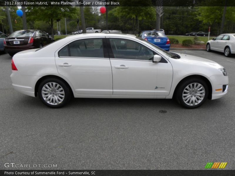 White Platinum Tri-Coat / Charcoal Black 2012 Ford Fusion Hybrid