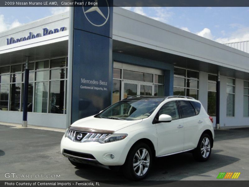 Glacier Pearl / Beige 2009 Nissan Murano LE AWD
