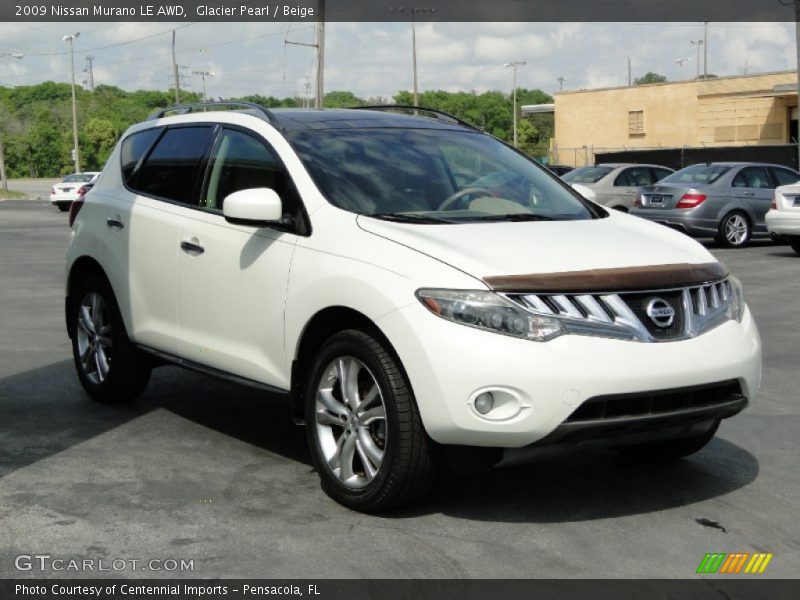 Glacier Pearl / Beige 2009 Nissan Murano LE AWD