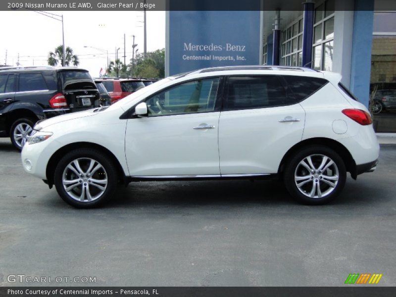 Glacier Pearl / Beige 2009 Nissan Murano LE AWD