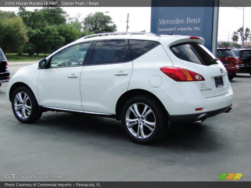 Glacier Pearl / Beige 2009 Nissan Murano LE AWD