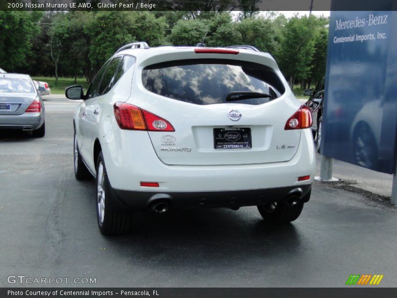 Glacier Pearl / Beige 2009 Nissan Murano LE AWD