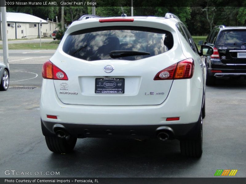 Glacier Pearl / Beige 2009 Nissan Murano LE AWD