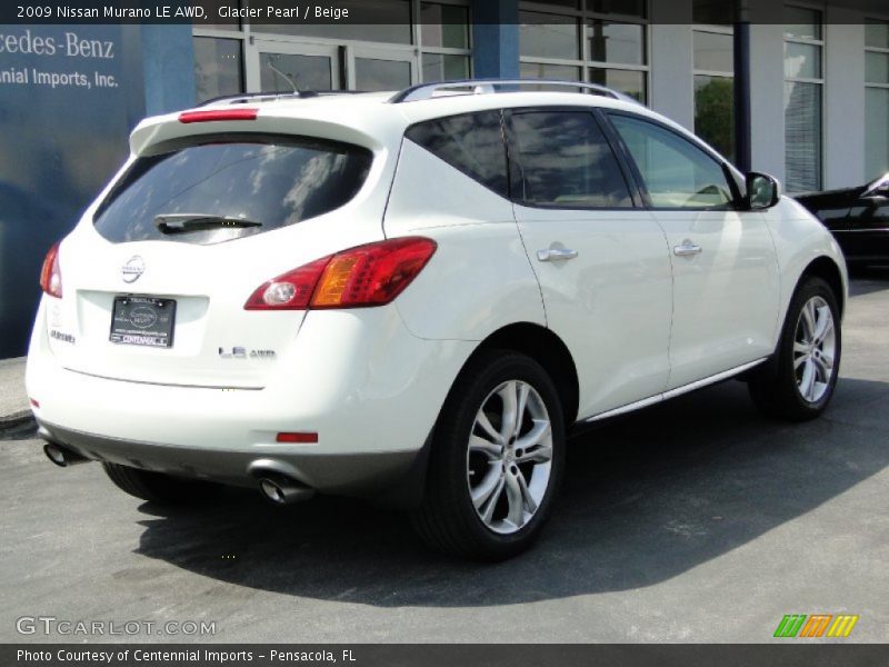 Glacier Pearl / Beige 2009 Nissan Murano LE AWD